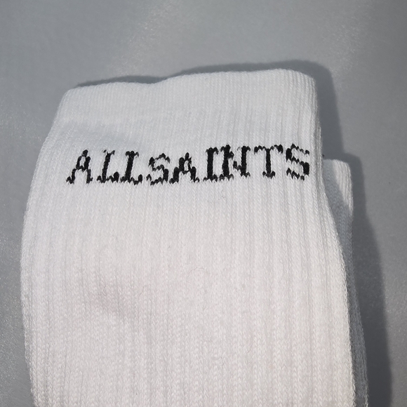 NWT Women's All Saints White Crew Socks- 3 Pair - Picture 2 of 4